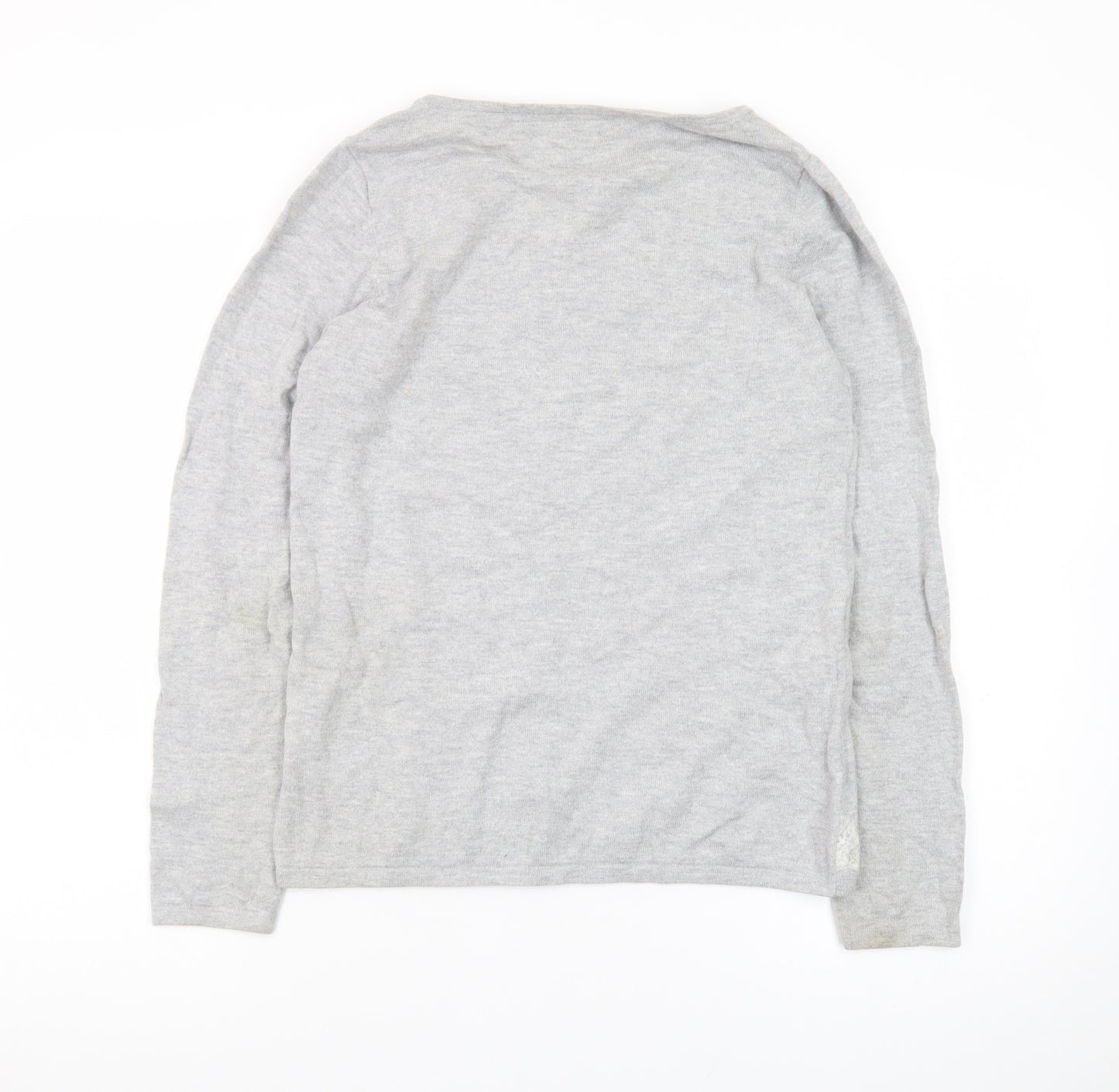 Monsoon Women's Grey Christmas Polar Bear Jumper Size 10