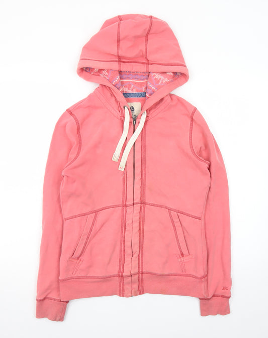 Mantaray Women's Pink Full Zip Hoodie Size 10 Cotton Lined Casual