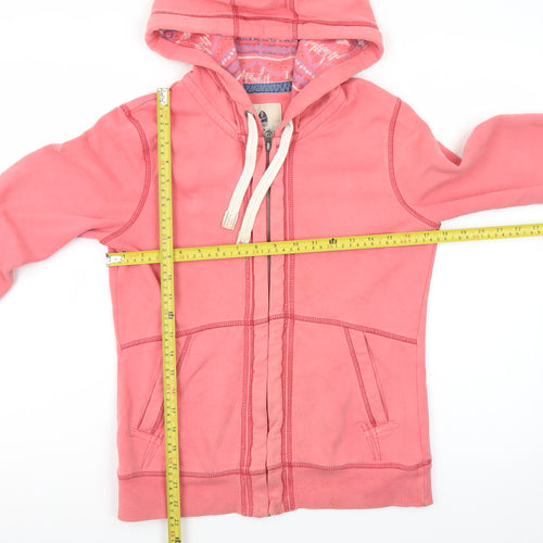 Mantaray Women's Pink Full Zip Hoodie Size 10 Cotton Lined Casual