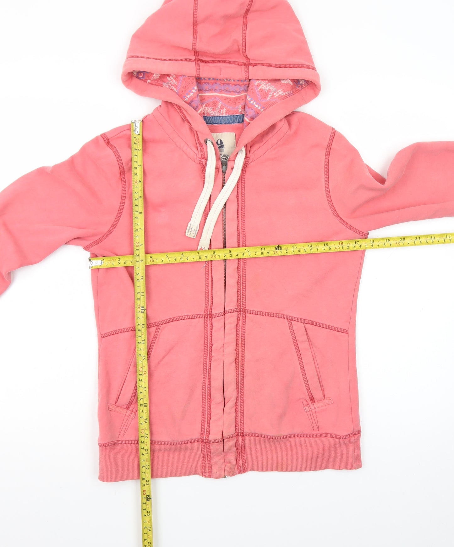 Mantaray Women's Pink Full Zip Hoodie Size 10 Cotton Lined Casual