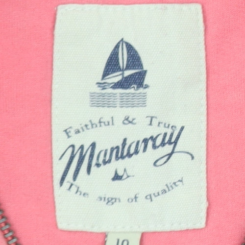 Mantaray Women's Pink Full Zip Hoodie Size 10 Cotton Lined Casual