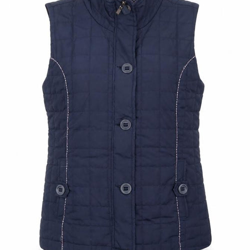 Jessica Graaf Women's Blue Quilted Sleeveless Waistcoat Size S