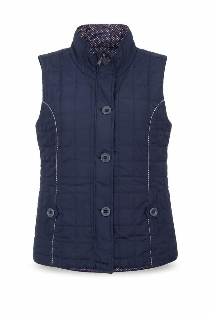 Jessica Graaf Women's Blue Quilted Sleeveless Waistcoat Size S