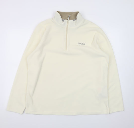 Regatta Great Outdoors Women Ivory Fleece 1/2 Zip Pullover UK 18