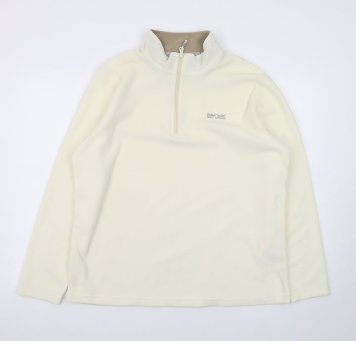 Regatta Great Outdoors Women Ivory Fleece 1/2 Zip Pullover UK 18