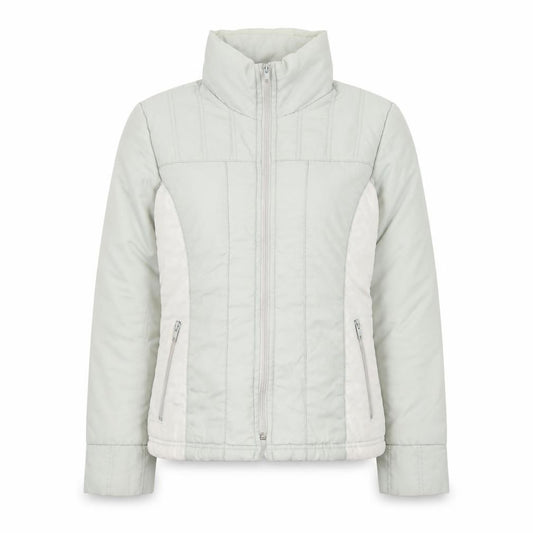 Front view of Vero Moda Women's Grey Puffer Jacket Full Zip Lined M