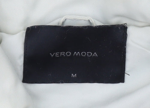 Vero Moda Women's Grey Puffer Jacket Full Zip Lined M