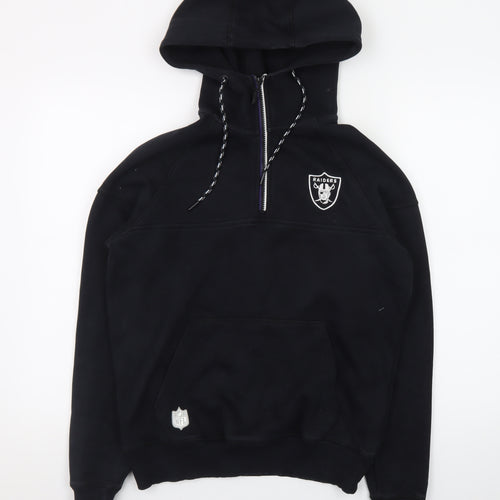 New Era Men's Black Raiders 1/2 Zip Hoodie Size S NFL Team Apparel