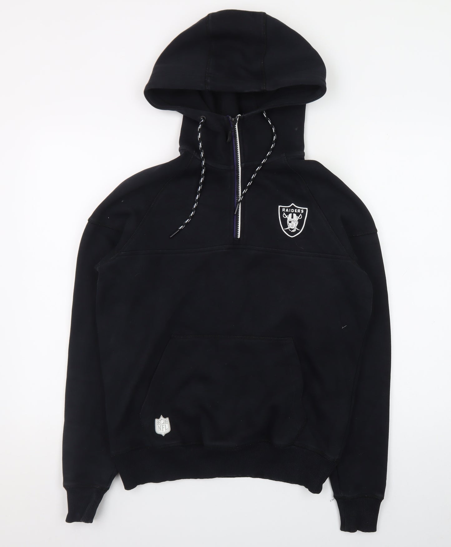 New Era Men's Black Raiders 1/2 Zip Hoodie Size S NFL Team Apparel