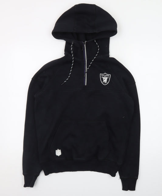 New Era Men's Black Raiders 1/2 Zip Hoodie Size S NFL Team Apparel