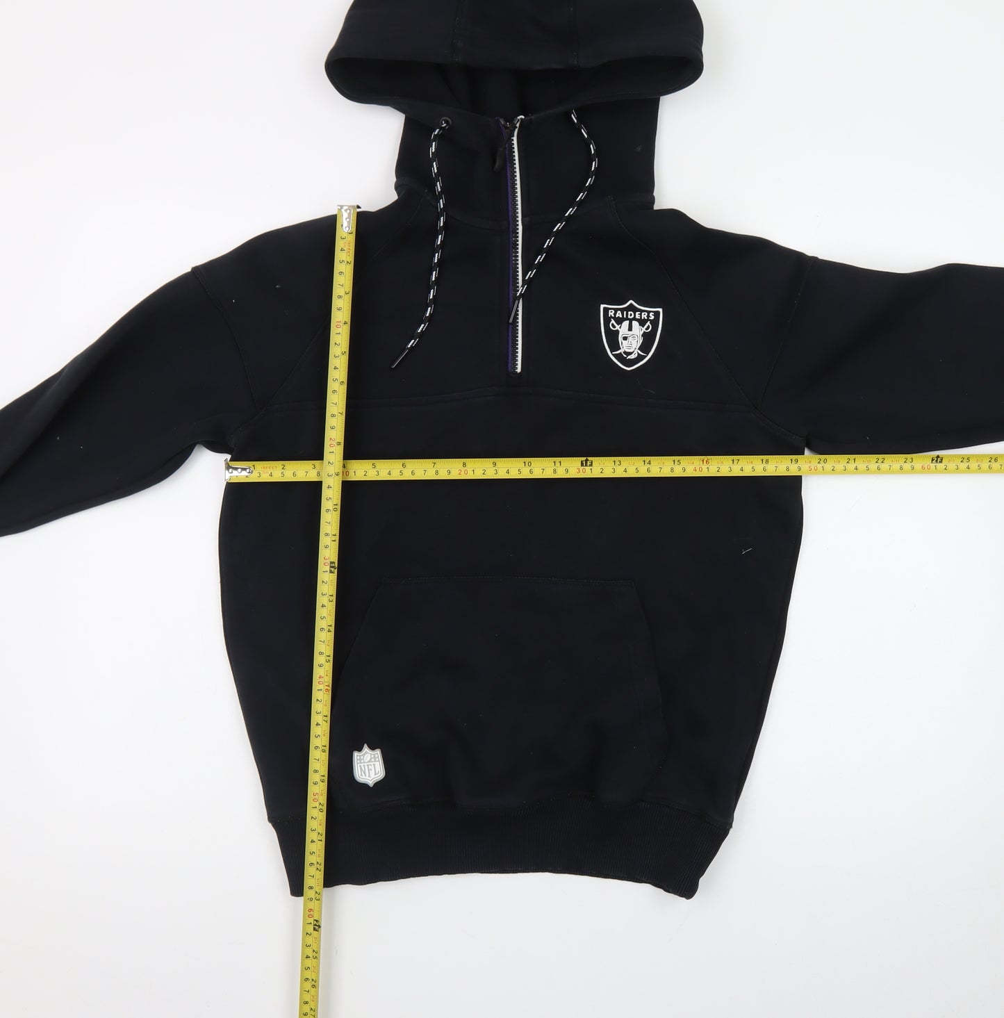 New Era Men's Black Raiders 1/2 Zip Hoodie Size S NFL Team Apparel