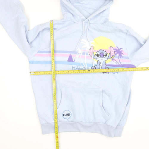 Disney Girls Blue Stitch Hawaii Pullover Hoodie M Regular Fit Fleece
