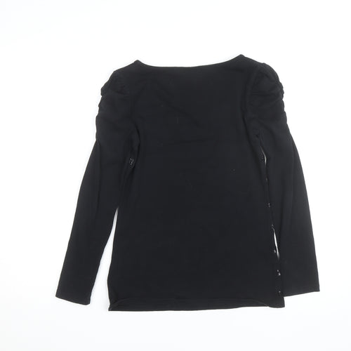 XSIDE Women's Black Sequin Stripe Long Sleeve T-Shirt Size M
