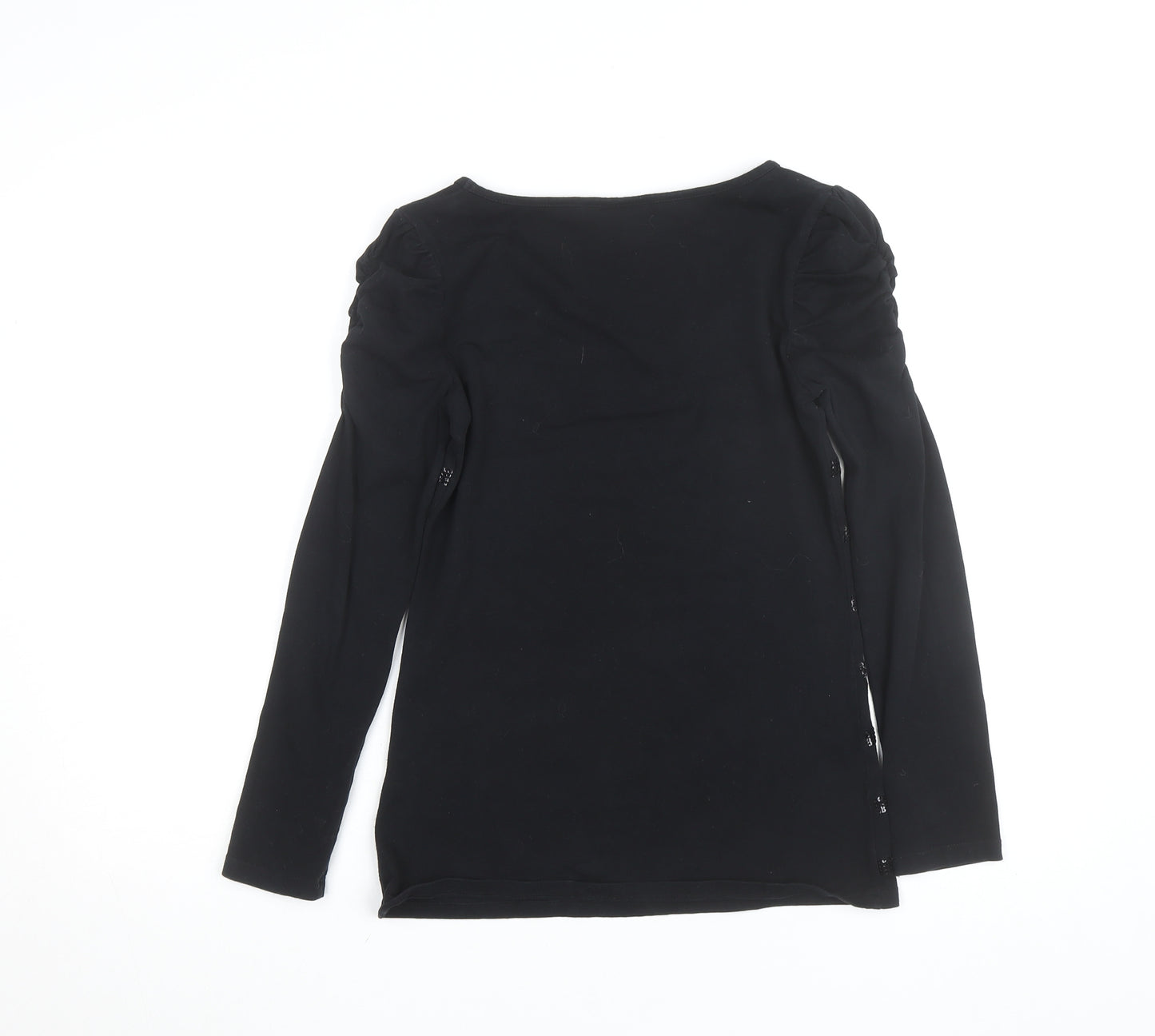 XSIDE Women's Black Sequin Stripe Long Sleeve T-Shirt Size M