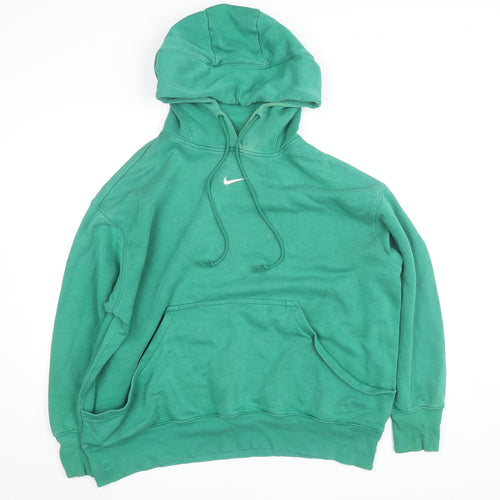Nike Men's Green Pullover Hoodie L Regular Fit Fleece Sweatshirt