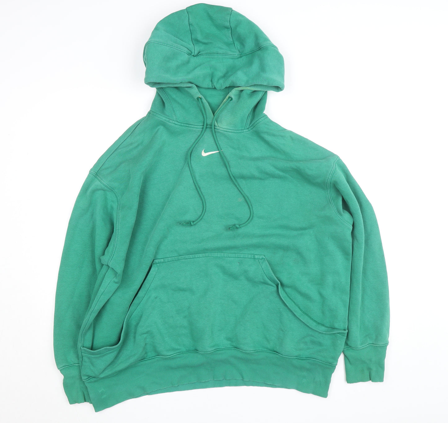 Nike Men's Green Pullover Hoodie L Regular Fit Fleece Sweatshirt