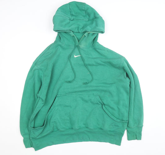 Nike Men's Green Pullover Hoodie L Regular Fit Fleece Sweatshirt