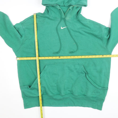 Nike Men's Green Pullover Hoodie L Regular Fit Fleece Sweatshirt