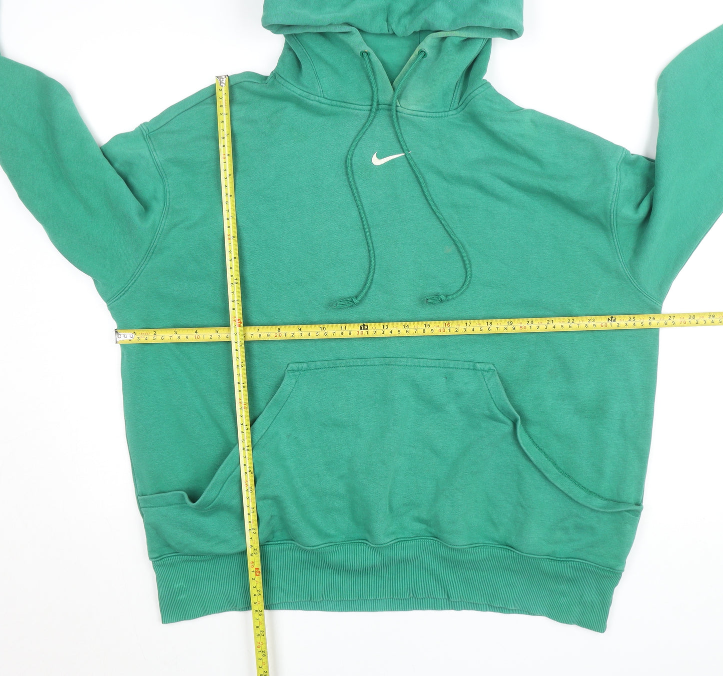 Nike Men's Green Pullover Hoodie L Regular Fit Fleece Sweatshirt