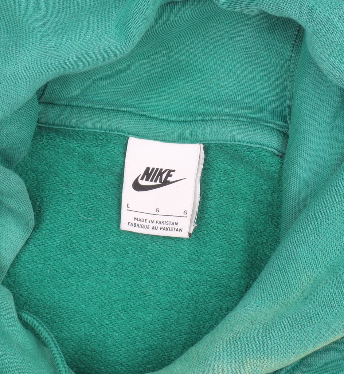 Nike Men's Green Pullover Hoodie L Regular Fit Fleece Sweatshirt