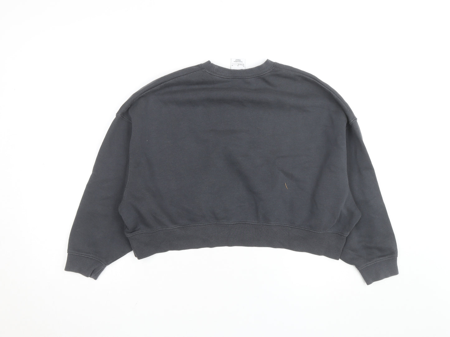 Nike Womens Grey Pink Logo Crew Neck Pullover Sweatshirt M