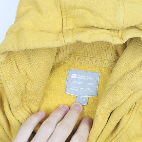 Mountain Warehouse Women Yellow Organic Cotton Pullover Hoodie Size 10