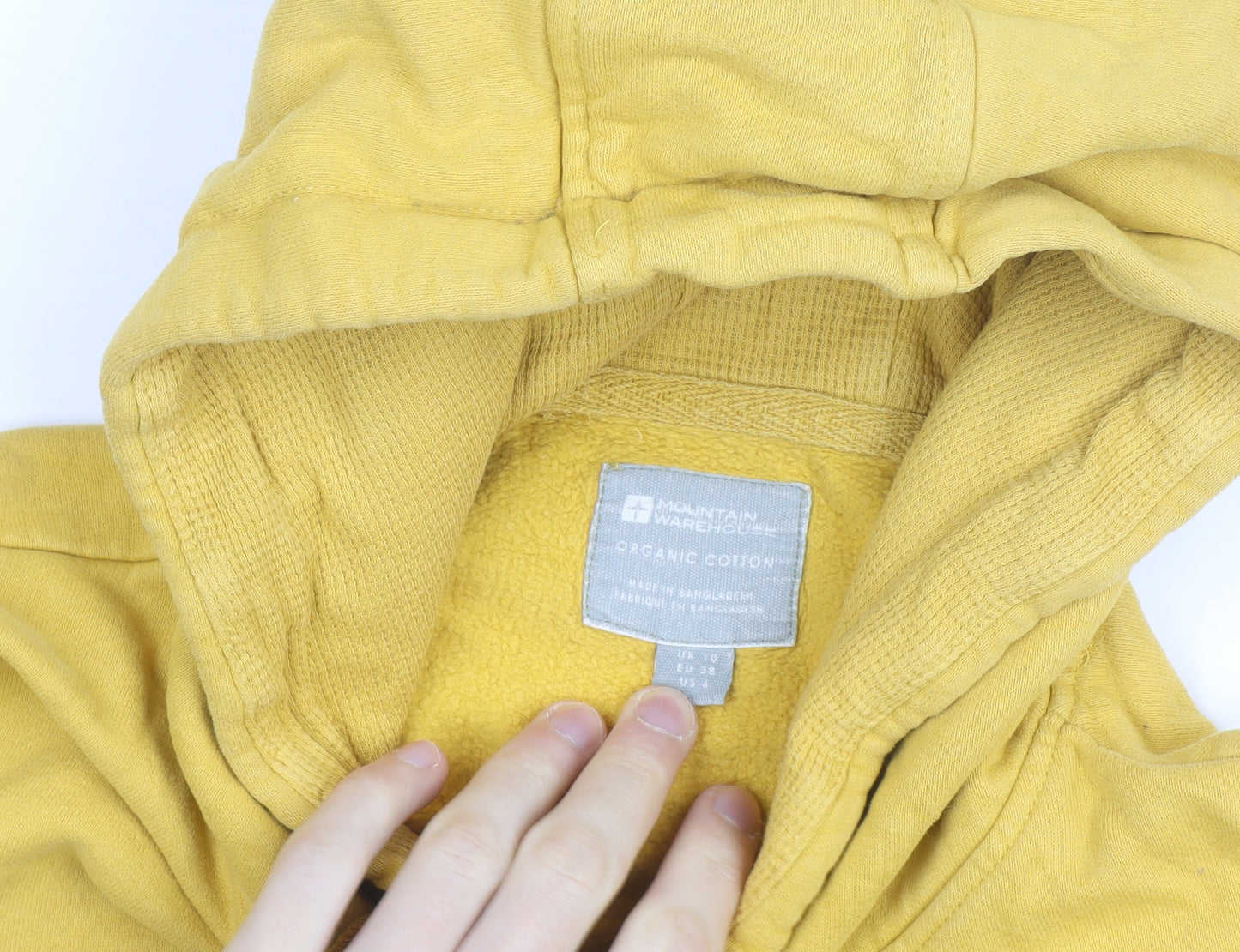 Mountain Warehouse Women Yellow Organic Cotton Pullover Hoodie Size 10