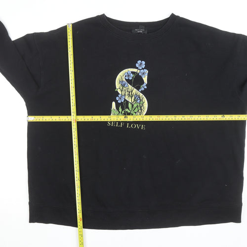 New Look Curves Black Self Love Graphic Pullover Sweatshirt UK 20