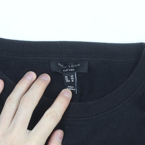 New Look Curves Black Self Love Graphic Pullover Sweatshirt UK 20