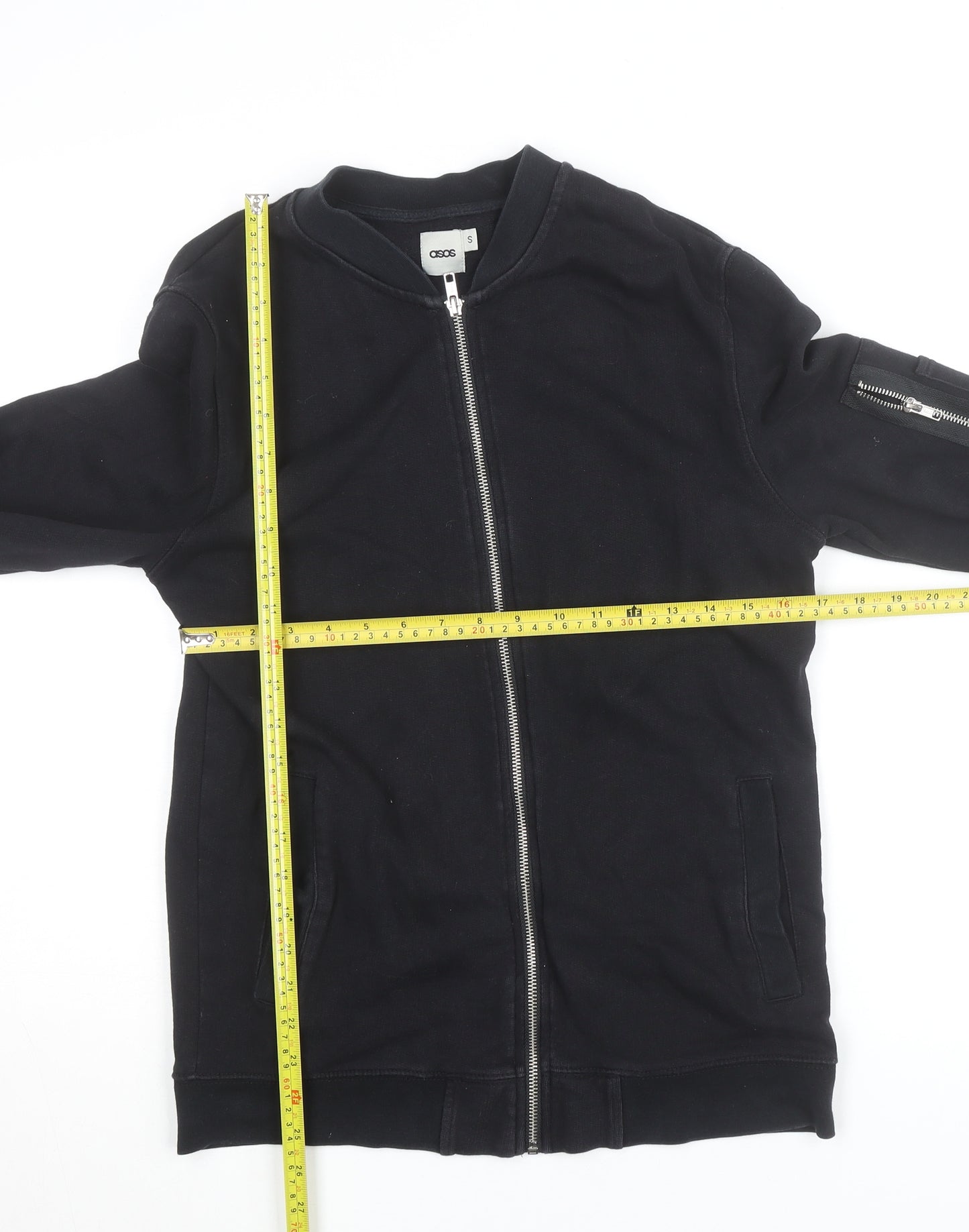 ASOS Men’s Black Full Zip Cotton Jumper Size S