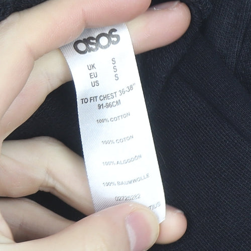 ASOS Men’s Black Full Zip Cotton Jumper Size S