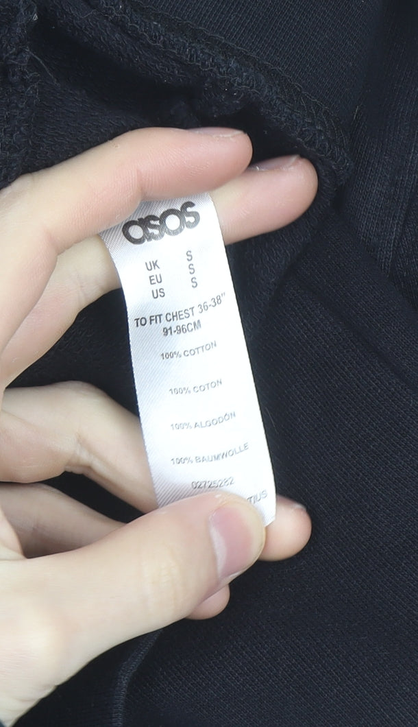 ASOS Men’s Black Full Zip Cotton Jumper Size S