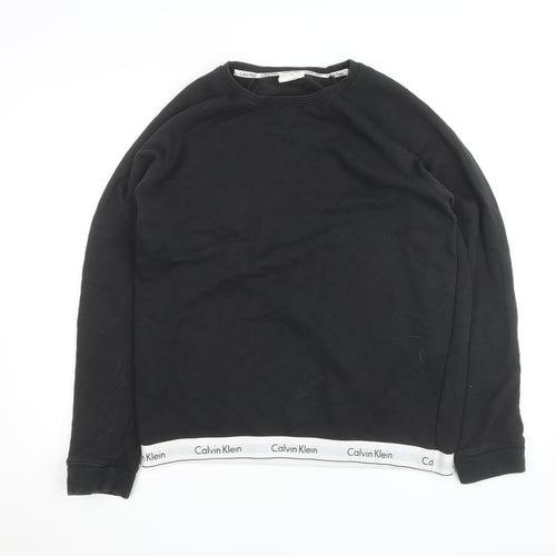 Calvin Klein Men's Black Crew Neck Logo Sweatshirt Size S