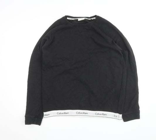 Calvin Klein Men's Black Crew Neck Logo Sweatshirt Size S