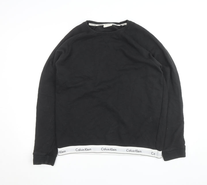 Calvin Klein Men's Black Crew Neck Logo Sweatshirt Size S