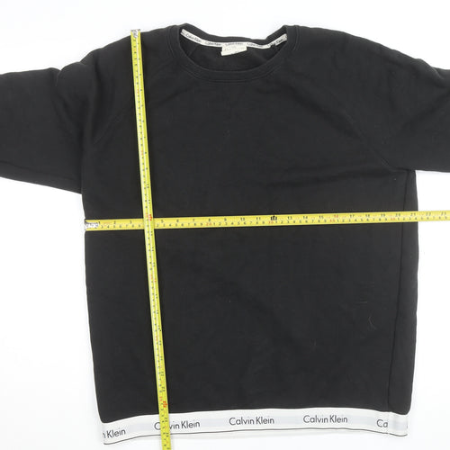 Calvin Klein Men's Black Crew Neck Logo Sweatshirt Size S