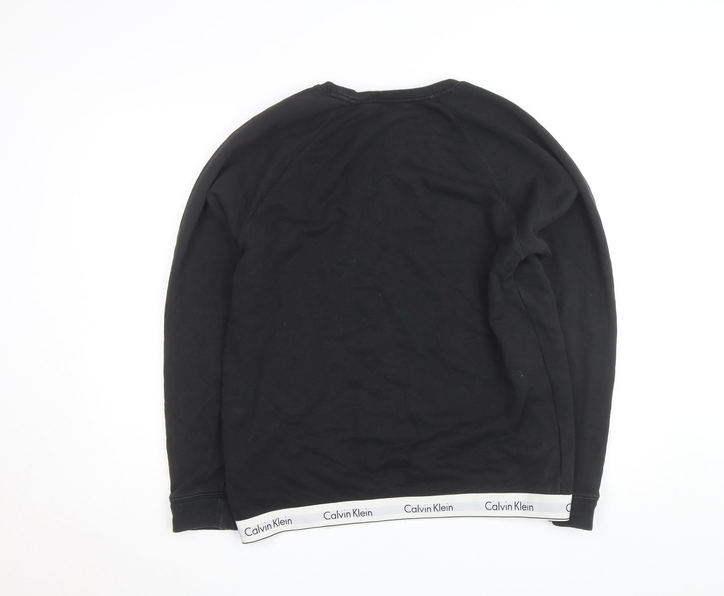 Calvin Klein Men's Black Crew Neck Logo Sweatshirt Size S