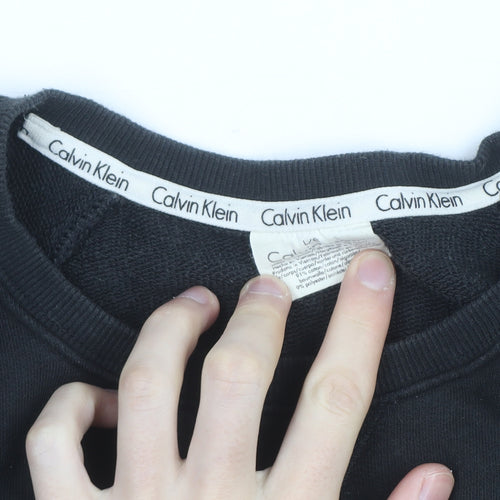 Calvin Klein Men's Black Crew Neck Logo Sweatshirt Size S