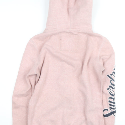 Superdry Girls Pink Full Zip Fleece Lined Hoodie Size 10 Years