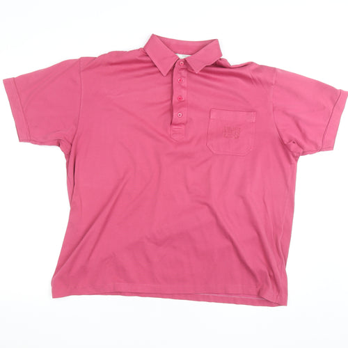 St. Bernard Men’s Pink Cotton Blend Short Sleeve Polo Shirt XL
