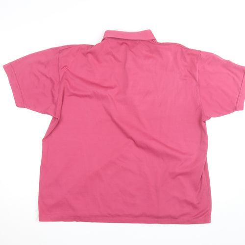St. Bernard Men’s Pink Cotton Blend Short Sleeve Polo Shirt XL