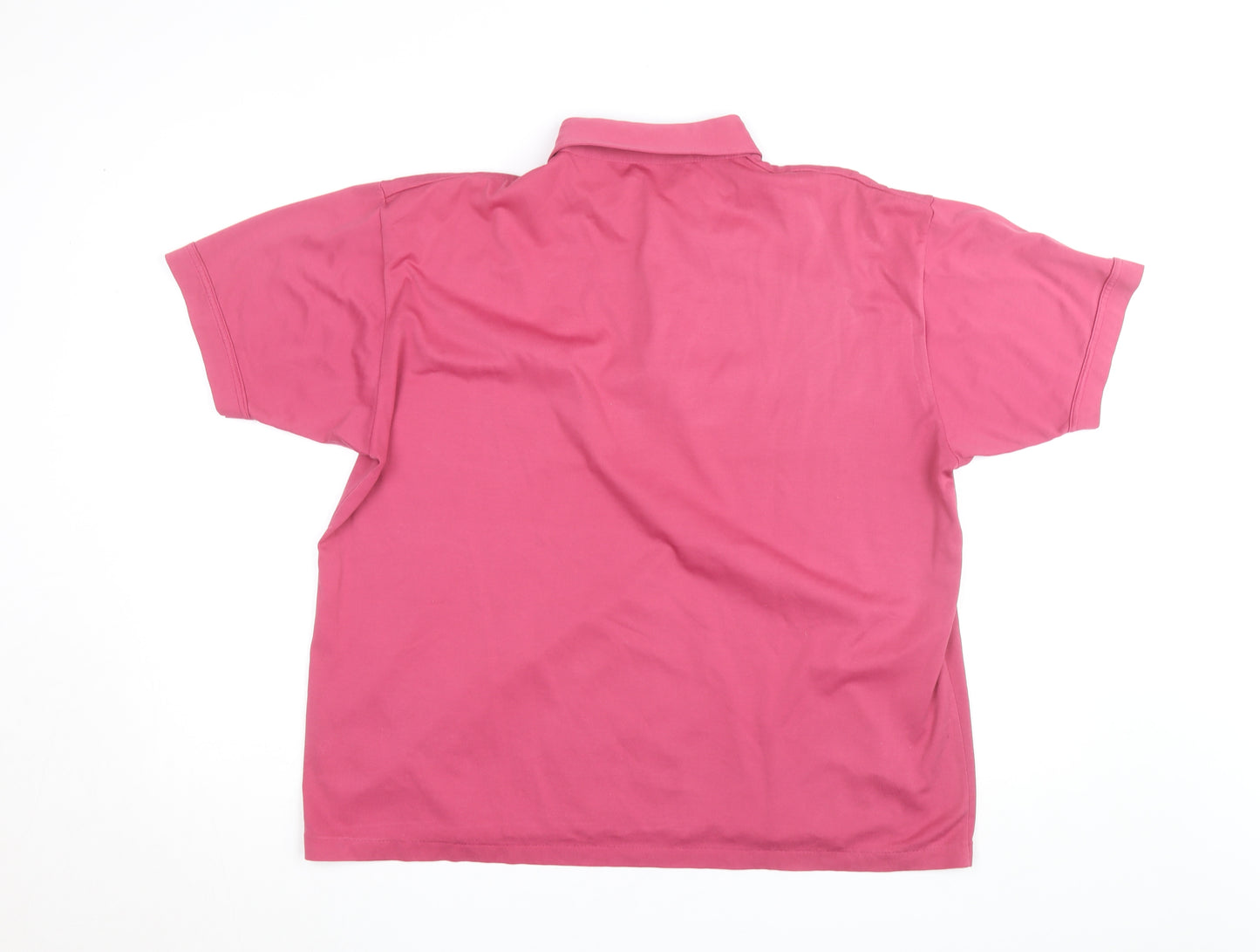 St. Bernard Men’s Pink Cotton Blend Short Sleeve Polo Shirt XL