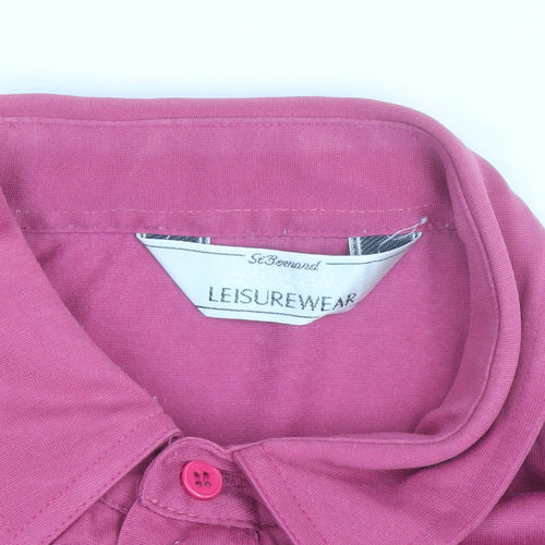 St. Bernard Men’s Pink Cotton Blend Short Sleeve Polo Shirt XL