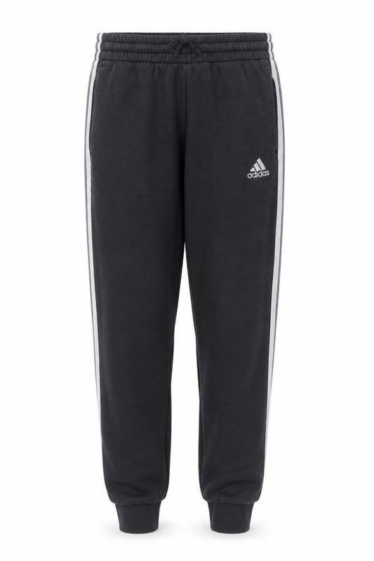Adidas Womens Black Jogger Trousers Size M Elastic Waist Side Stripe