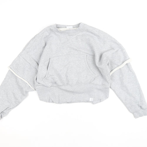 Gymshark Womens Grey Small Cropped Pullover Sweatshirt