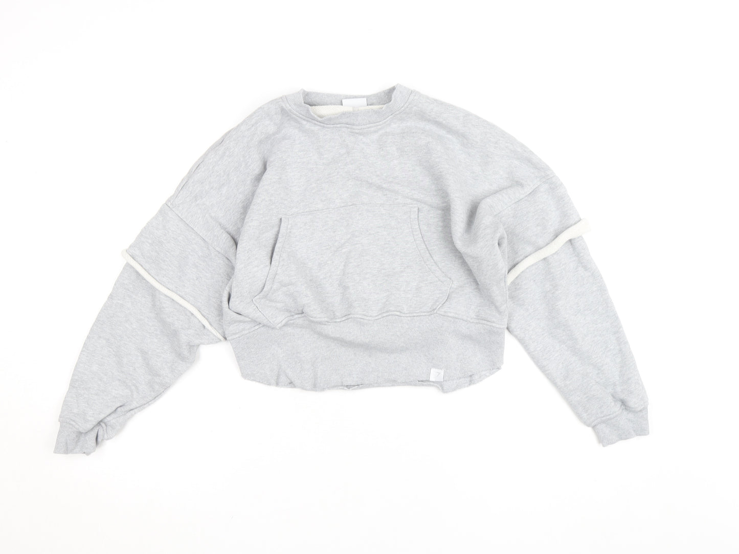 Gymshark Womens Grey Small Cropped Pullover Sweatshirt