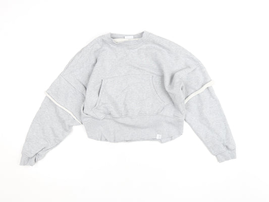 Gymshark Womens Grey Small Cropped Pullover Sweatshirt