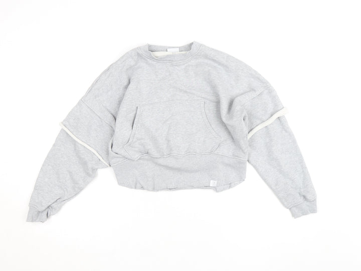 Gymshark Womens Grey Small Cropped Pullover Sweatshirt