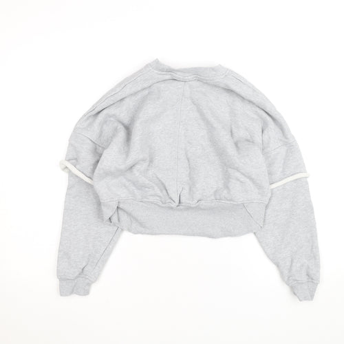 Gymshark Womens Grey Small Cropped Pullover Sweatshirt
