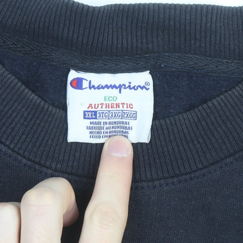 Champion Men's Black 3XL Pullover Crew Neck Fleece Sweatshirt